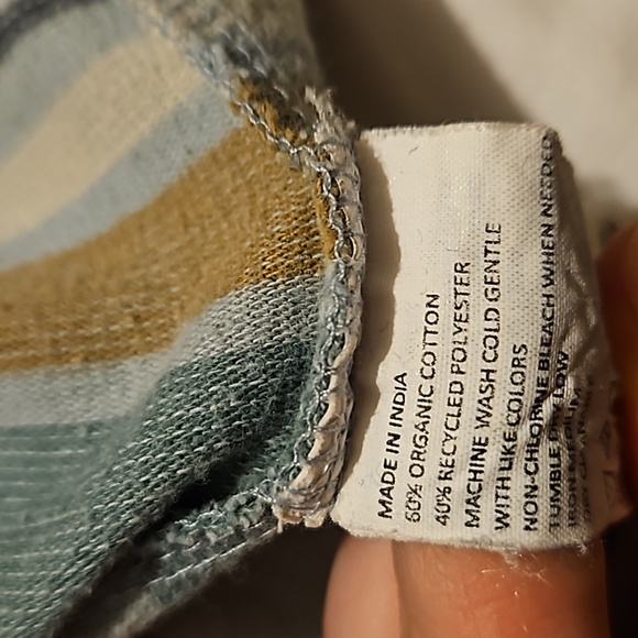 Prana Breathe Mens XL Striped Color Block Short Sleeve Pocket T-Shirt Cotton - Picture 7 of 7